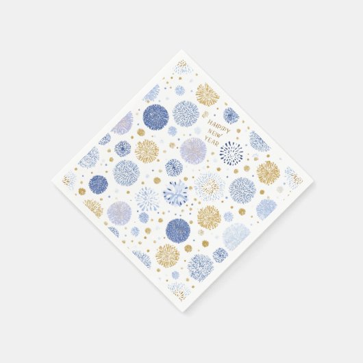 Serviette En Papier Serviettes Bonne Année Pastel – Motif Feux d'Artif (Coin)