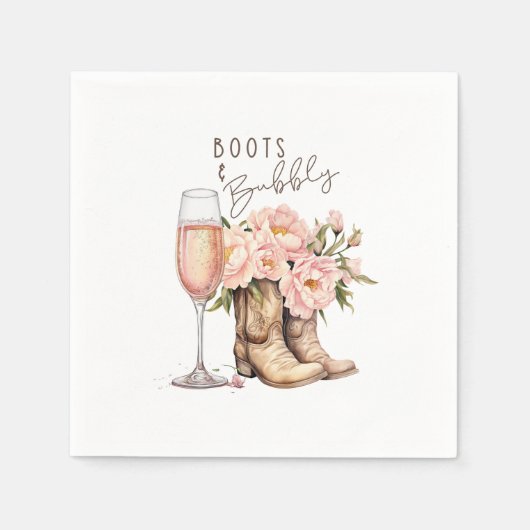 Serviette En Papier Serviettes Boots and Bubbly (Devant)