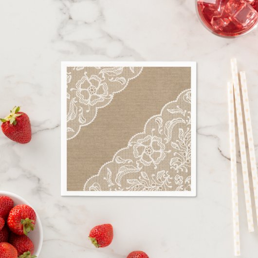 Serviette En Papier Serviettes Burlap & Lace (En situation)