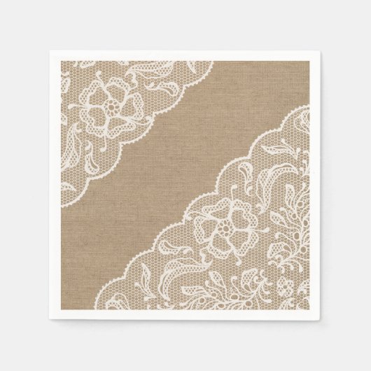 Serviette En Papier Serviettes Burlap & Lace (Devant)