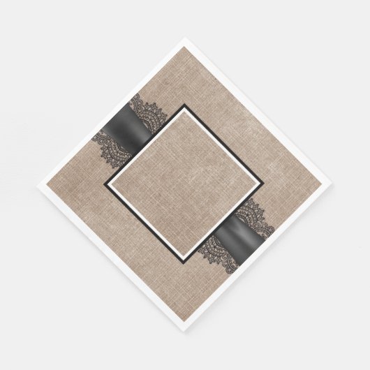 Serviette En Papier Serviettes Burlap, Lin et dentelle (Coin)