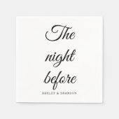 Serviette En Papier Serviettes Calligraphie La Nuit Avant le Mariage (Devant)