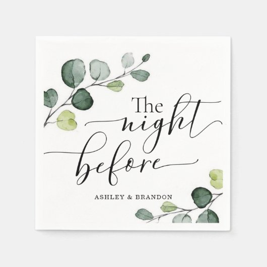 Serviette En Papier Serviettes Calligraphiées La Nuit Avant (Devant)