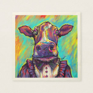 Serviette En Papier Serviettes célèbres de cocktail de vache
