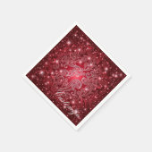 Serviette En Papier Serviettes Céleste Rouge et Étoiles (Coin)