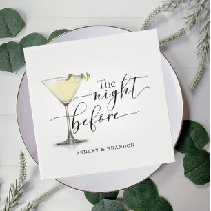 Serviette En Papier Serviettes Champagne Minimal Script La Nuit Avant