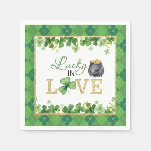 Serviette En Papier Serviettes Chanceux en Amour (Devant)