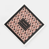 Serviette En Papier Serviettes chatoyantes Rose or & noir (Coin)