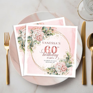 Serviette En Papier Serviettes Chic Boho Rose Gold Aquarelle 60 Annive