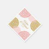 Serviette En Papier Serviettes | Chrysanthème (Rose et Or) (Coin)