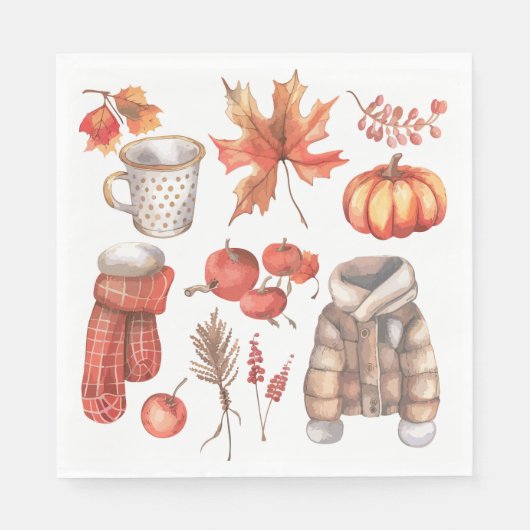 Serviette En Papier Serviettes Citrouilles d'automne pour Baby shower  (Devant)