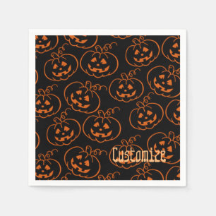 Serviette En Papier Serviettes Citrouilles Jack-O-Lantern