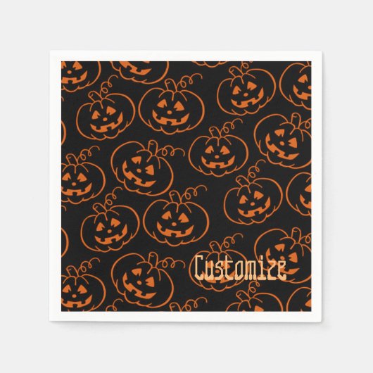 Serviette En Papier Serviettes Citrouilles Jack-O-Lantern (Devant)