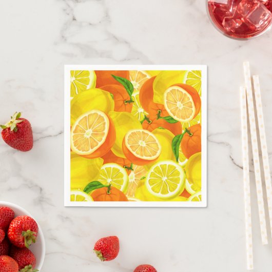 Serviette En Papier Serviettes Citrus (En situation)
