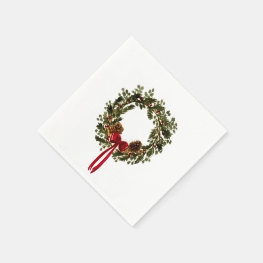 Serviette En Papier Serviettes classiques en couronne de Noël (Coin)