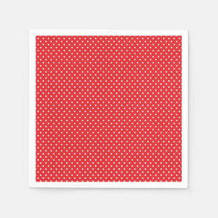 Serviette En Papier Serviettes classiques en Polka Rouge et Blanc