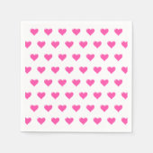 Serviette En Papier Serviettes Coeurs Roses (Devant)