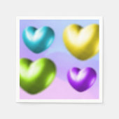 Serviette En Papier Serviettes Coeurs Vibrants (Devant)