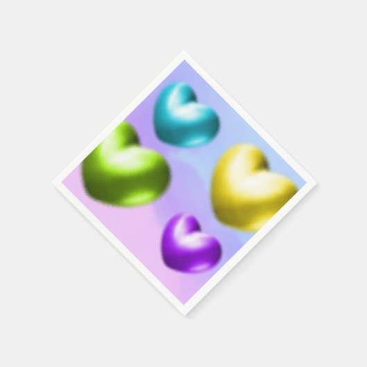 Serviette En Papier Serviettes Coeurs Vibrants (Coin)