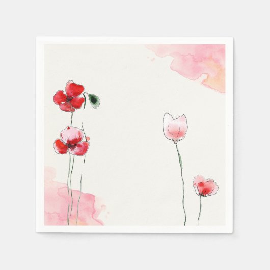 Serviette En Papier Serviettes "Coquelicots" (Devant)