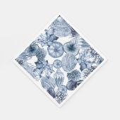 Serviette En Papier Serviettes Coquillages Bleus et Blancs Design côti (Coin)
