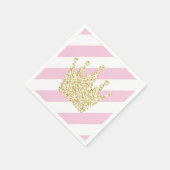 Serviette En Papier Serviettes Couronne princesse rose et or (Coin)