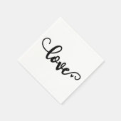 Serviette En Papier Serviettes d'amour de script, police noire (Coin)