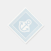 Serviette En Papier Serviettes d'ancre bleu clair et blanc (Coin)