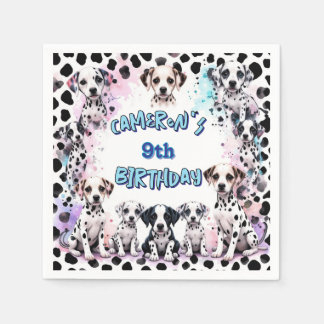 Serviette En Papier Serviettes d'anniversaire à l'aquarelle avec tache