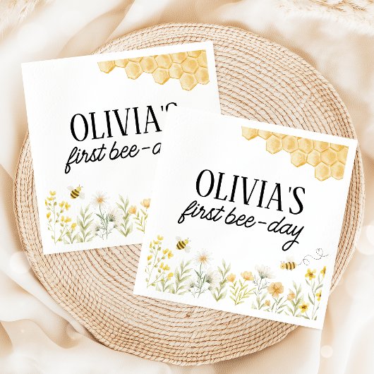 Serviette En Papier Serviettes d'anniversaire abeille
