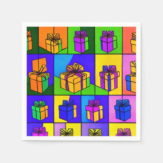 Serviette En Papier Serviettes d'anniversaire avec design cadeau (Devant)