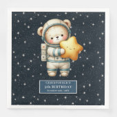 Serviette En Papier Serviettes d'anniversaire avec l'astronaute Teddy  (Devant)