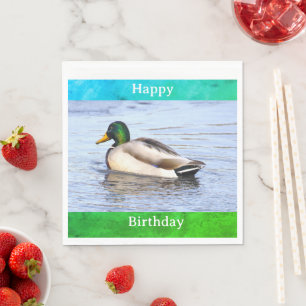 Serviette En Papier Serviettes d'anniversaire avec photo de canard