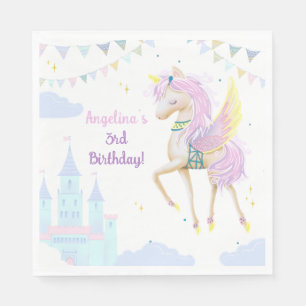 Serviette En Papier Serviettes d'anniversaire avec une adorable licorn