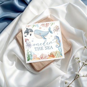 Serviette En Papier Serviettes d'anniversaire Baleine sous la mer