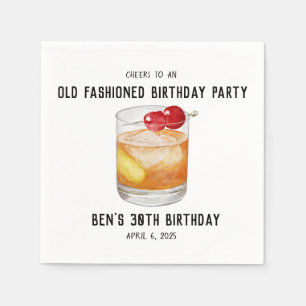 Serviette En Papier Serviettes d'anniversaire - Cocktail à l'ancienne