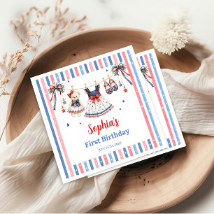 Serviette En Papier Serviettes d'anniversaire de fille avec vêtements