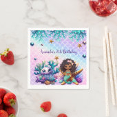 Serviette En Papier Serviettes d'anniversaire de la sirène noire (En situation)