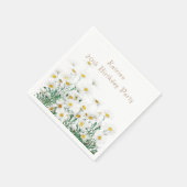 Serviette En Papier serviettes d'anniversaire de marguerite blanche (Coin)