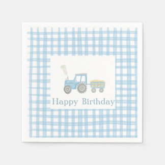 Serviette En Papier Serviettes d'anniversaire du tracteur