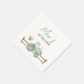 Serviette En Papier Serviettes d'anniversaire du tracteur vert (Coin)