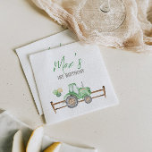 Serviette En Papier Serviettes d'anniversaire du tracteur vert