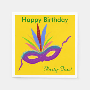 Serviette En Papier Serviettes d'anniversaire en Masque violet