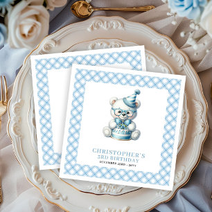 Serviette En Papier Serviettes d'anniversaire Fun Boy Ballons Ours en