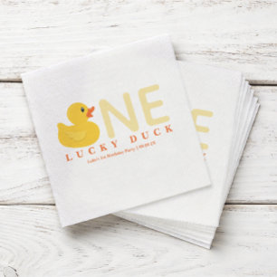 Serviette En Papier Serviettes d'anniversaire One Lucky Duck Canard