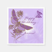 Serviette En Papier Serviettes d'anniversaire Papillon Violet (Devant)