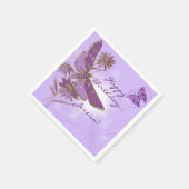 Serviette En Papier Serviettes d'anniversaire Papillon Violet (Coin)