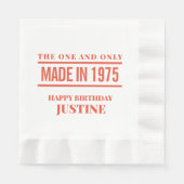 Serviette En Papier Serviettes d'anniversaire personnalisées (Devant)