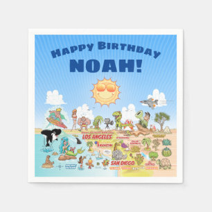 Serviette En Papier serviettes d'anniversaire personnalisées SoCal