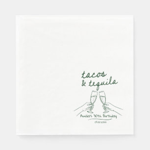 Serviette En Papier Serviettes d'anniversaire personnalisées Tacos et
